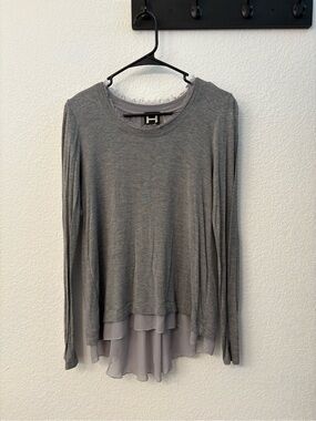 Bordeaux Gray Layered Long-Sleeve Top
